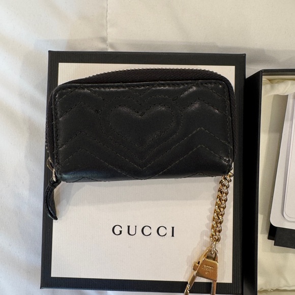 Gucci Black Key & Card Holder with Gold Accents - Picture 2 of 6